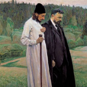 S.Bulgakov (a destra) con P.Florenskij (olio su tela di V.A.Nesterov 1917)